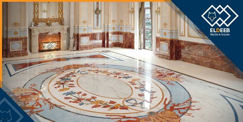 ارضيات رخام وجرانيت ووترجيت - توريد وتركيب - الديب Marble-and-waterjet